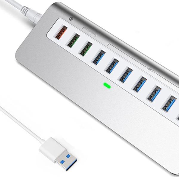 Cheap 7-In-1 USB-A Hub With DC JACKI USB 3.0 Type A 10Gbps For Laptop And PC for sale