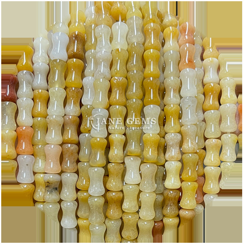 Bamboo Joints Shape Gemstone Loose Beads Semi Precious Stones For Jewelry Making