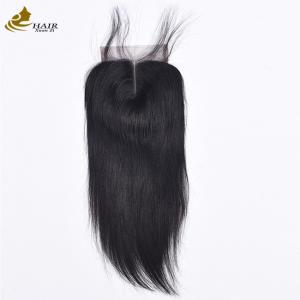 China Straight Brazilian Closure Hair Piece Lace Closure And Bundles 4X4 on sale
