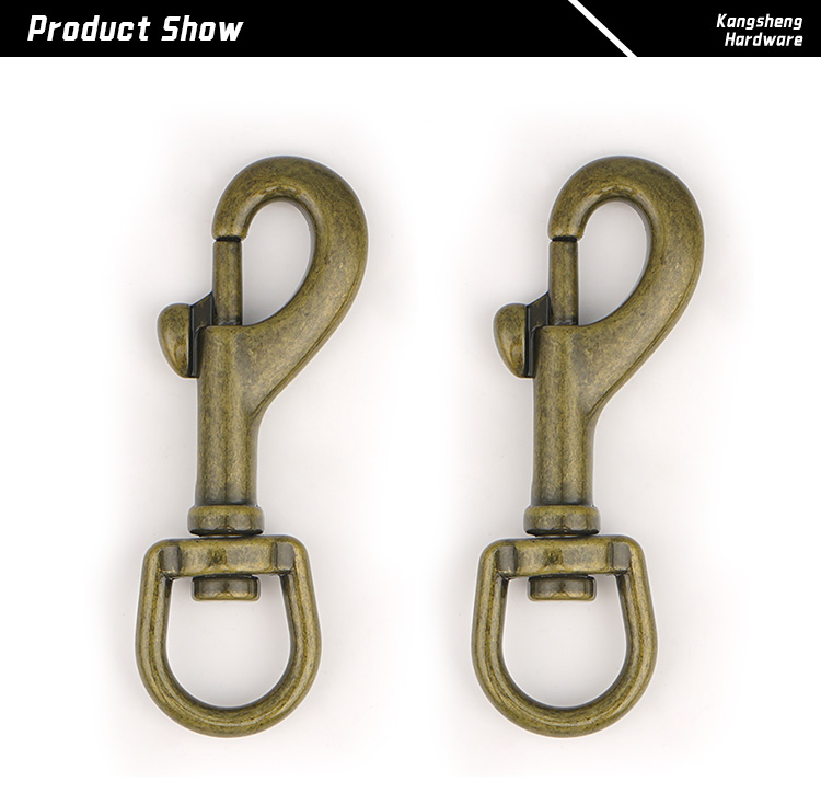 1/2" Snap Hook Bag 13mm Glossy Antique Brass Swivel Hook for Bag Strap Purse Hardware