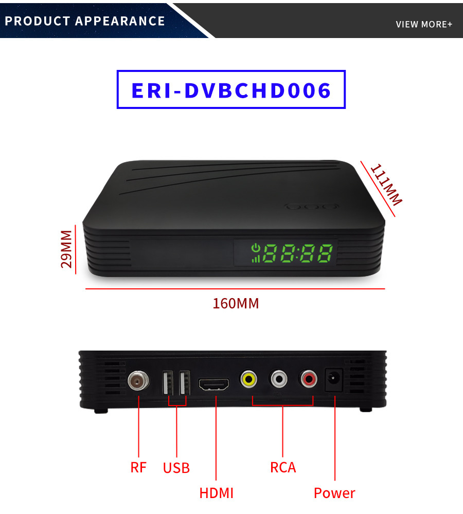 38KHz DVBC Set Top Box HDMI1.4 Audio Output DEXIN Smart Card