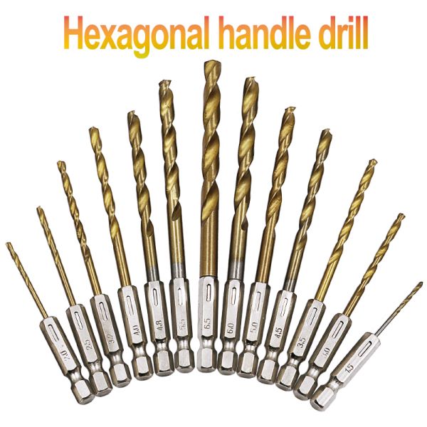 13pcs High Quality HSS Steel Electric Screwdriver Bit 6.35mm Twist Drill 1.5-6.5mm for Masonry Drilling