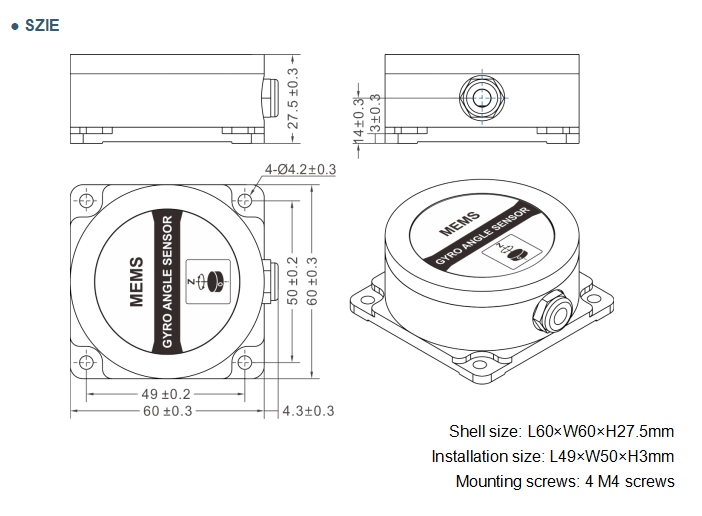 TL740D Anti Interference Single Axis Gyroscope Angular Sensor For AGV Vehicle
