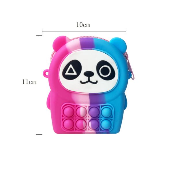 Silicone Shoulder Fidget Pop Purse Cute Cartoon Panda For Kids
