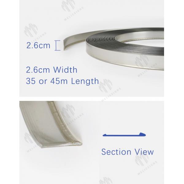 2.6CM Channel Letter Trim Cap Silver Color Sign Trim Cap With Structural Integrity Plastic Trim Cap