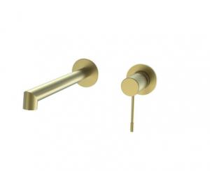 Quality Zinc Alloy Brushed Gold Wall Mounted Bath Shower Mixer Taps wholesale