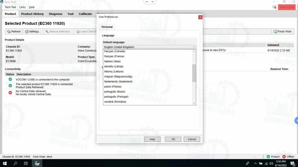 V2.8.150 Vocom II 88894000 Communication Vocom2 Tech Tool Diagnostic KIT Bus Construction Scanner