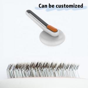 China Bristle Compressible Dog Grooming Comb Cat Fur Remover Brush Hollow Needle on sale