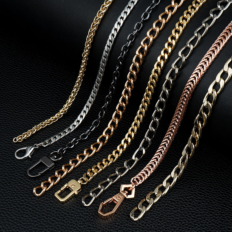Customized Handbag Hardware Decoration O Shape Golden Chain for Prevent Fade Surface