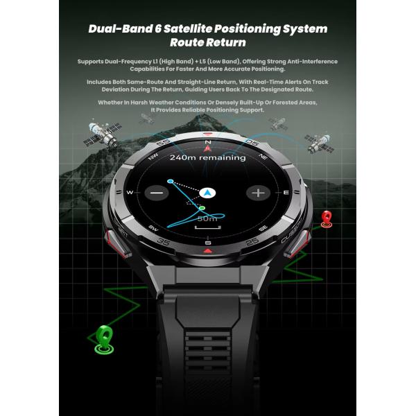 X2B Smart Watch GPS Positioning Men Outdoor Sport Health Monitoring Fitness Tracker