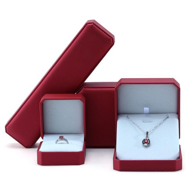 Custom Luxury Jewelry Packaging Box with Handmade Red Leather Exquisite