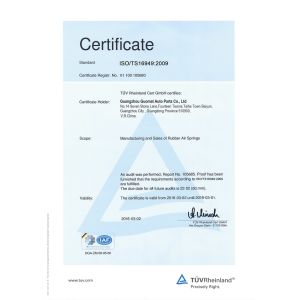 GUANGZHOU GUOMAT AIR SPRING CO. , LTD Certifications
