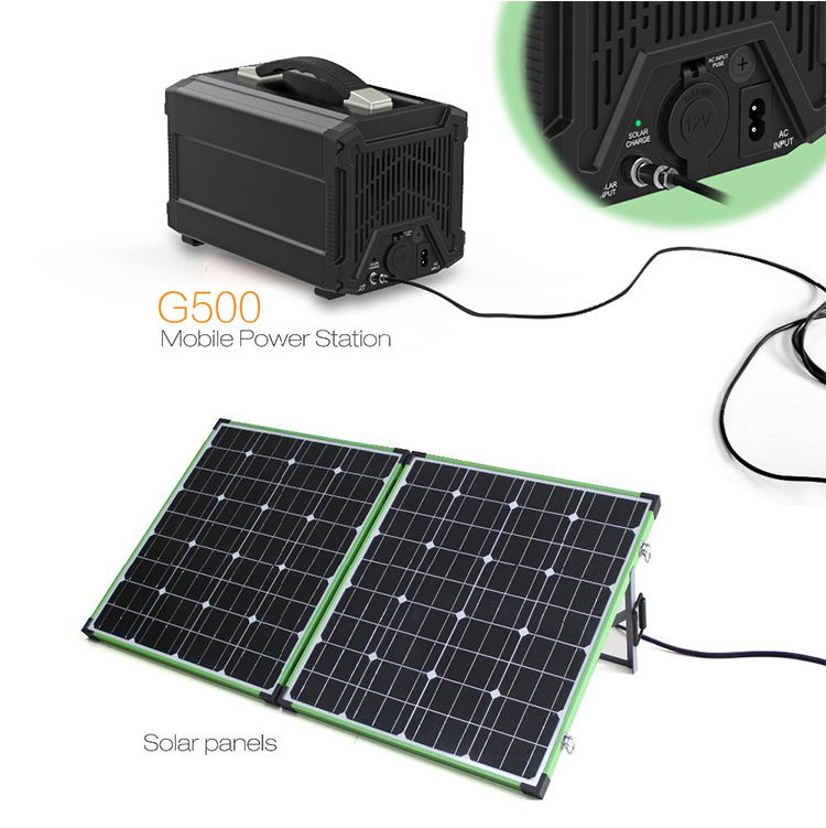 Lithium Ion Solar Power Generator 120000mah 500WH / AC Output Solar Energy Storage Batteries