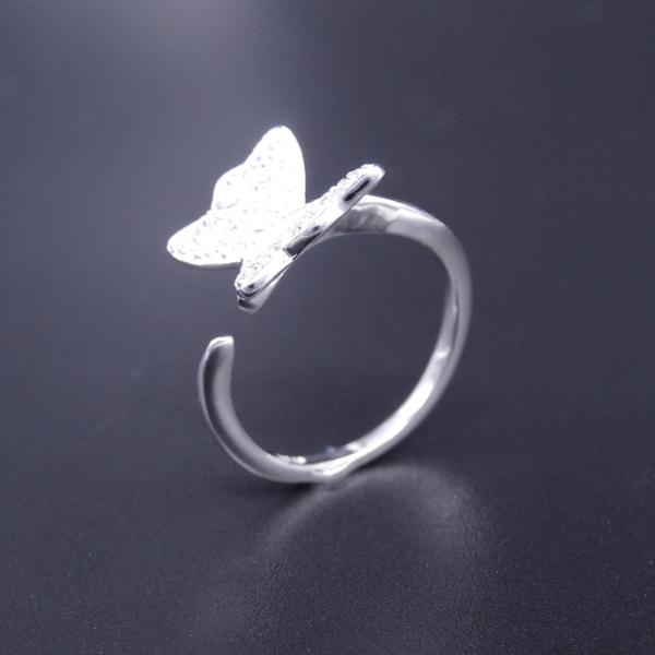 Personalized Silver Cubic Zirconia Rings Pure 925 Silver Glass Zircon With Red Crystal