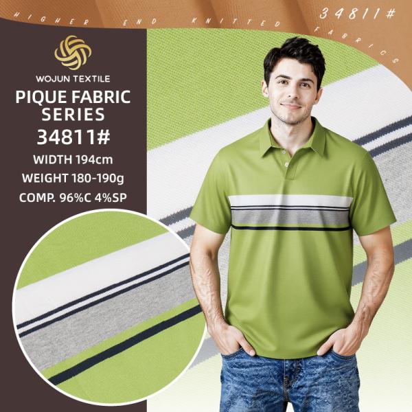 Healthy And Breathable And Sweat-Absorbent Cotton Pique Fabric For Polo Shirt