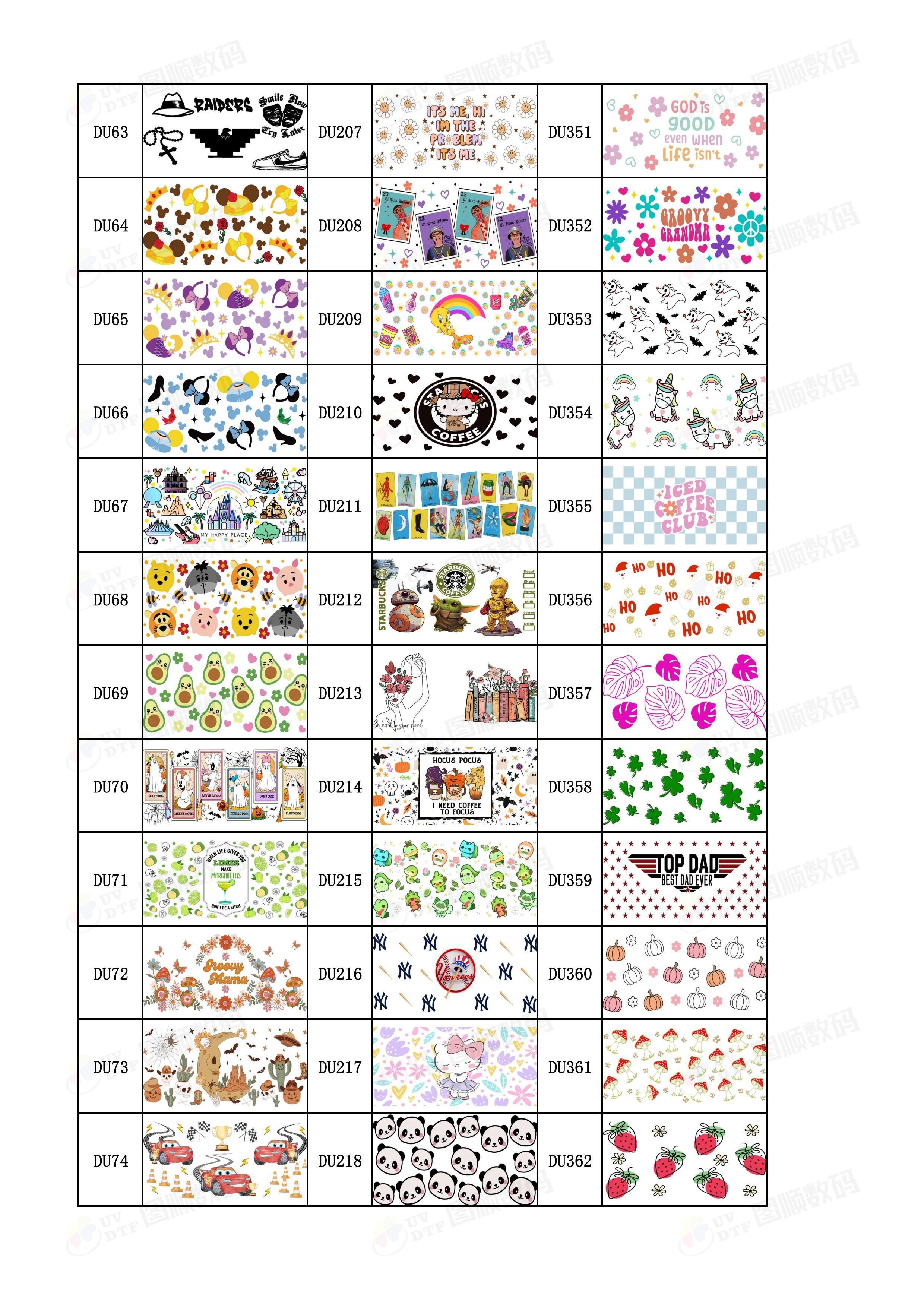 Heat Press UV DTF Wraps Decals Scratch Resistant For Cups Mugs Tumblers