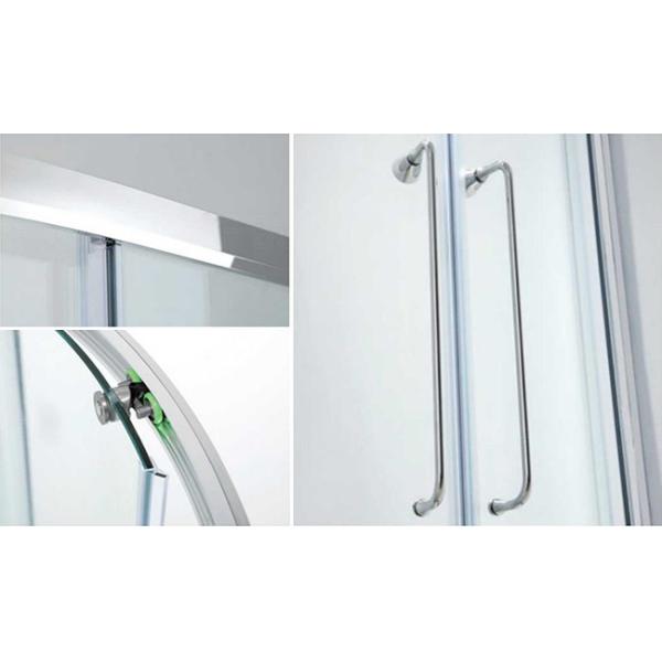 Tempered Glass Sliding Bathroom Shower Enclosure Arc Shape Aluminum Framed