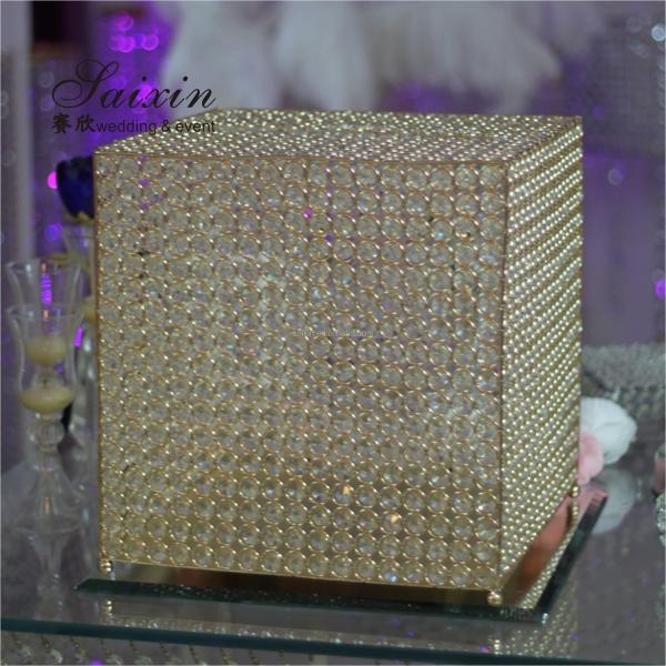 20ft Acrylic Wedding Backdrop Decoration Centerpieces Beautiful Event Gold Mirror Plastic Money Boxes