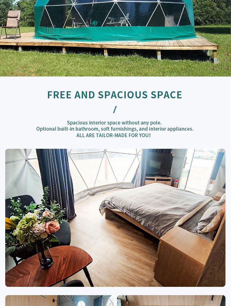 Hotel Decoration Inflatable Round Dome Tent Prefab Geodesic