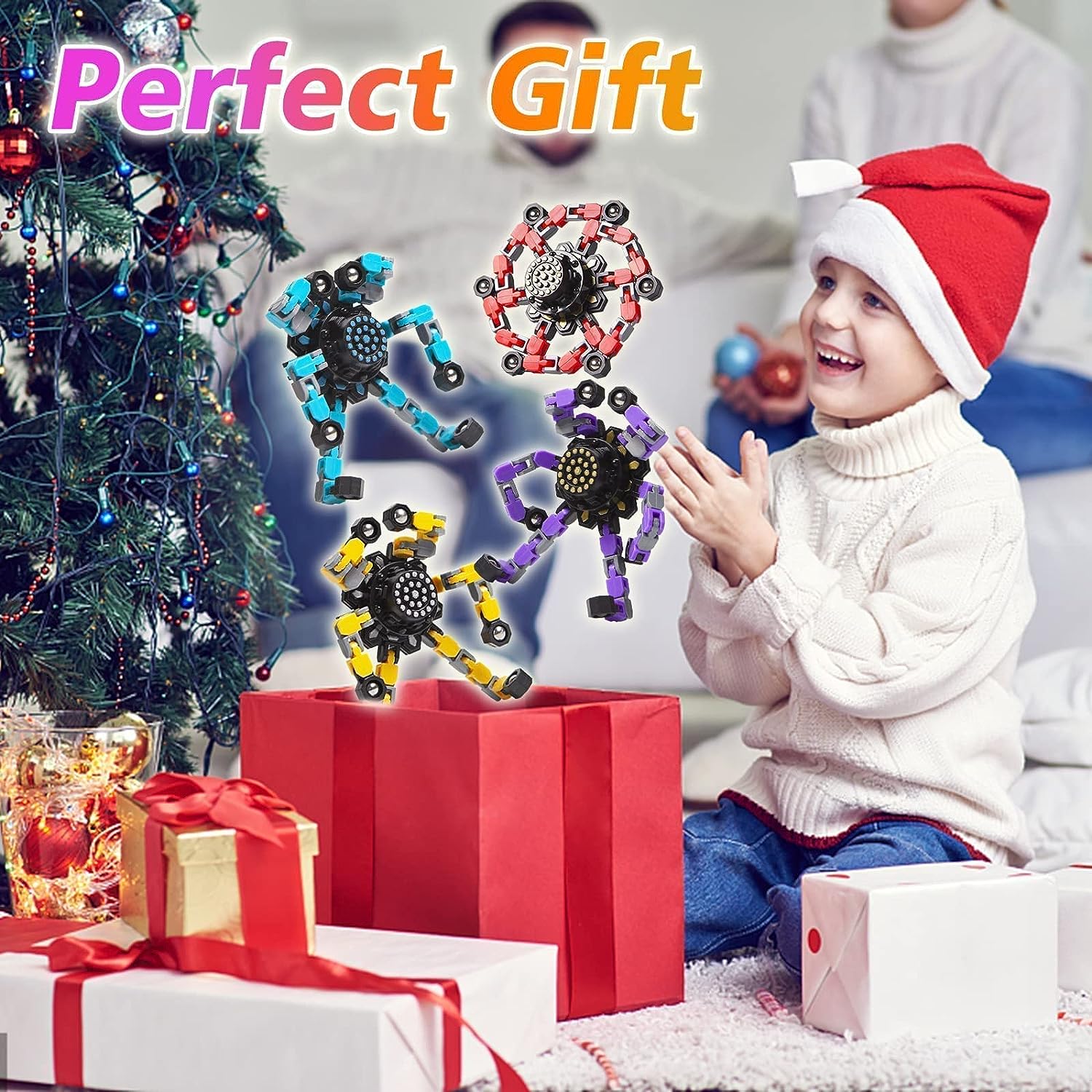 4pcs Fidget Spinners for Girls Boys Transformable Hand Spinner Release Pressure Toys