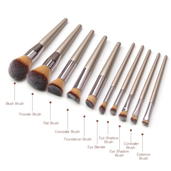 Wholesale Many Kinds of Make Up Brushes Ten Pieces One Bag for Women Make Up