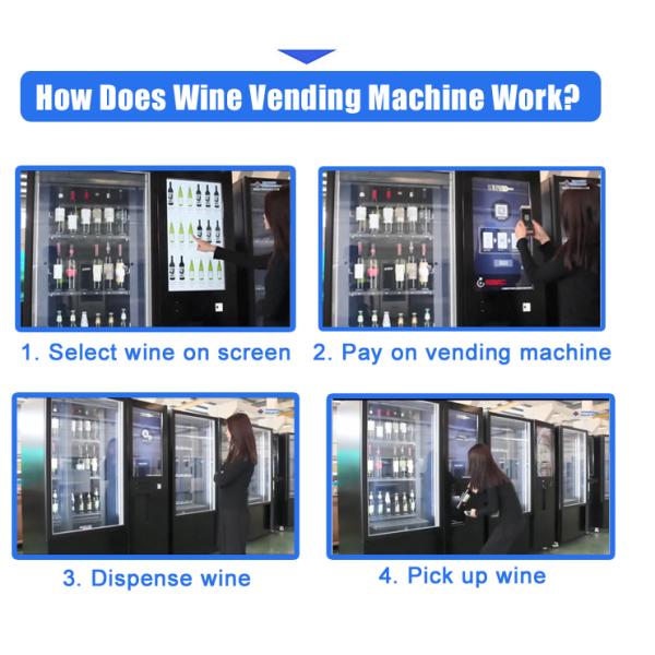 Lcd 24 Hours Wine Vending Machine With Advertising Screen