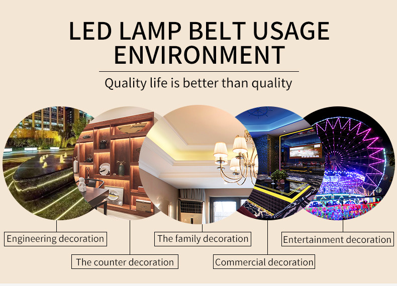 Colorful Racing Lantern Slide 5050RGB Lighting Engineering Soft Light Strip