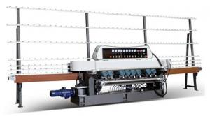 GLASS STRAIGHT-LINE BEVELING MACHINE WITH 9 SPINDLES