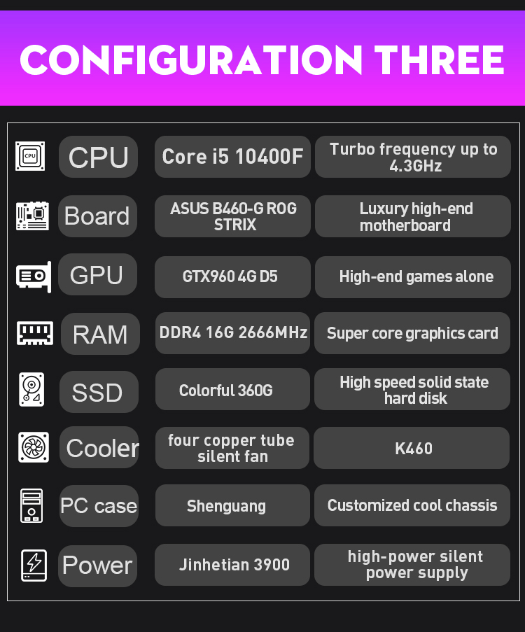 RAM 16G 2666MHz Gaming PC Desktops NVIDIA GeForce GTX 1650 Video Card