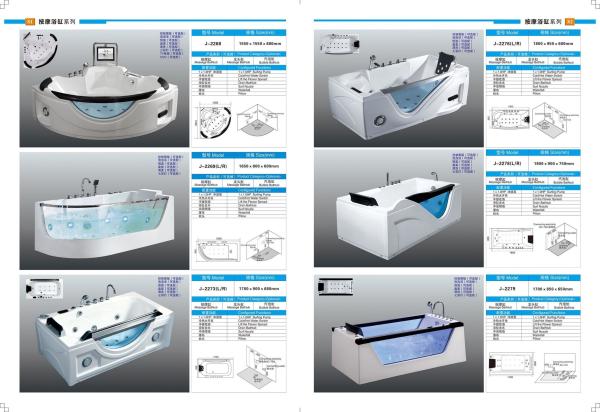 Rectangular Bubble Massage Bathtub Freestanding Massage Bathtub 1700mm 1800mm