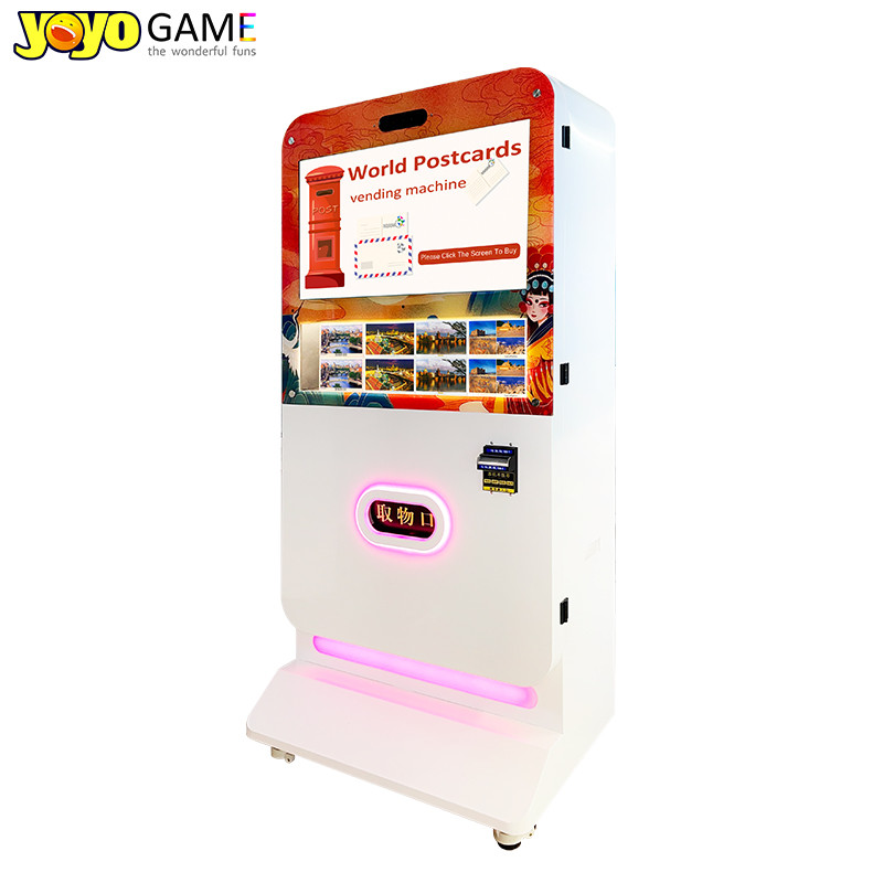 Factory Price Custom Wrap Smart 32 " Touch Screen Medal Postcard Vending Machine With Bill Acceptor