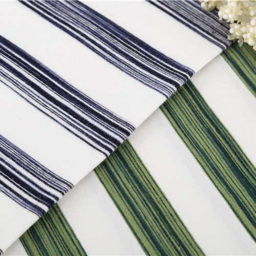 Healthy And Environmentally Friendly Pure Cotton Striped Material Fabric For T-Shirt