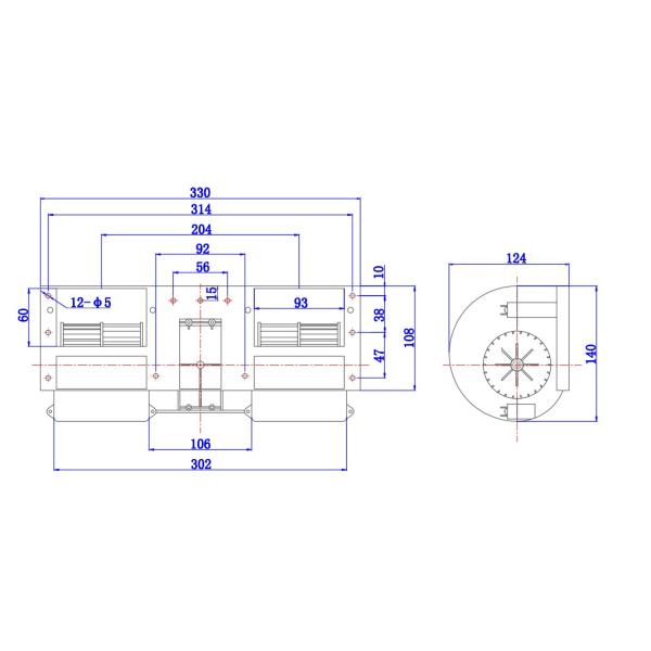 Single Speed Bus Centrifugal Air Blower , DC Brushed Evaporator Blower Motor