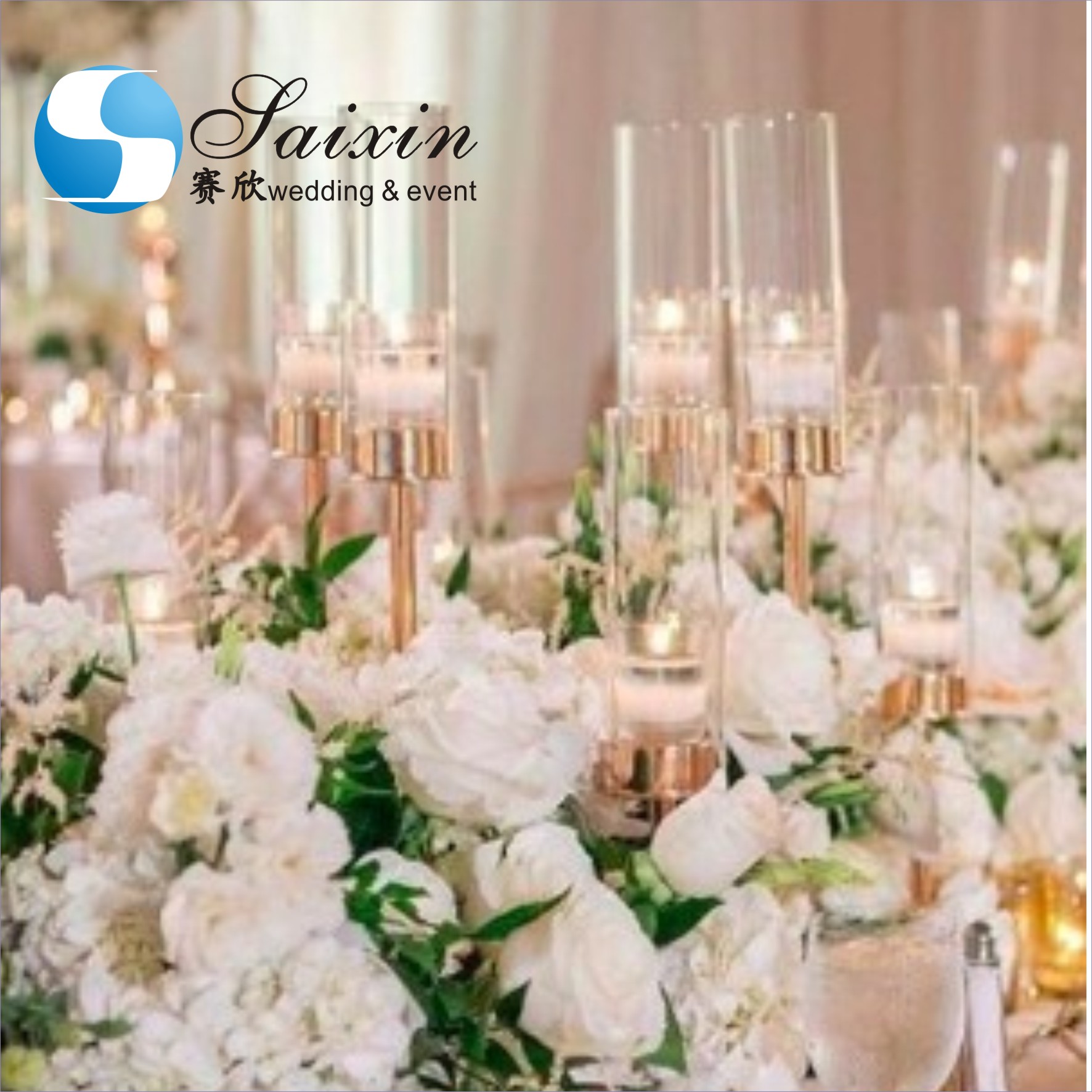 Centerpieces Wedding Candle Holder Table Decor Pillar Crystal With Glass Hurricanes