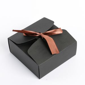 Square Paper Sweet Box Degradable Eco - Friendly Material With Ribbon