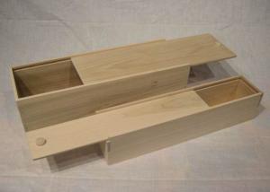 Quality Sliding Top Rectangle Bamboo Gift Box , Solid Wood Bamboo Pencil Box wholesale
