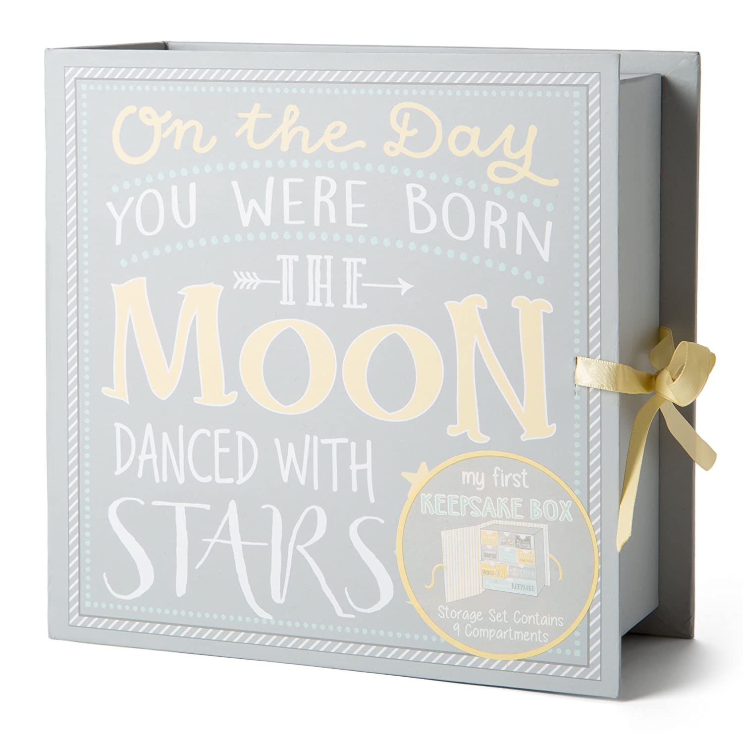 Preserve Your Baby's First Memories Handmade Keepsake Box with 9 Labeled Compartments