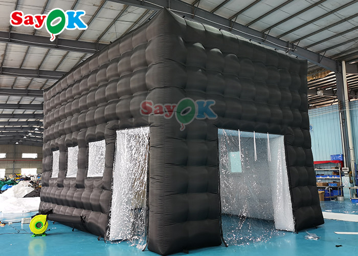 LED Disco Night Club Party Tent Inflatable Nightclub For Events Adult Black Cube House