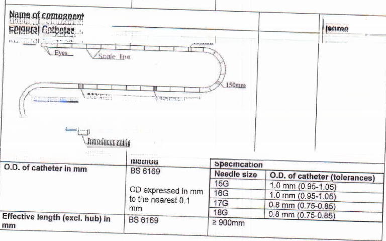 19G/20G*900mm Epidural Catheter with Closed Tip and 3 Eyes in Different Directions
