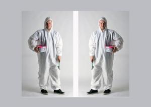 Quality Liquid Resistant Disposable Protective Suit , Disposable Hooded Coveralls Durable wholesale
