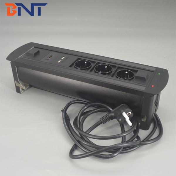 Intelligent modular design automatic flip up conference table socket box