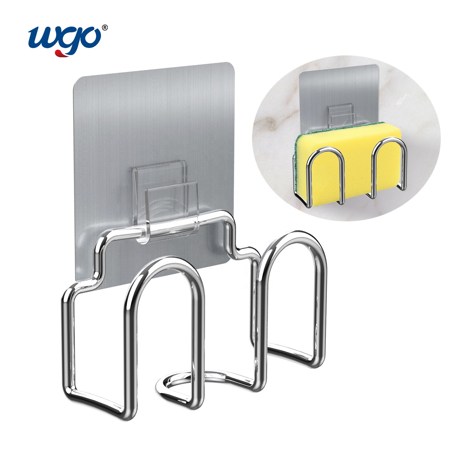 Self Adhesive Sponge Brush Bathroom Caddy Holder Damage Free ODM 100mm Wide