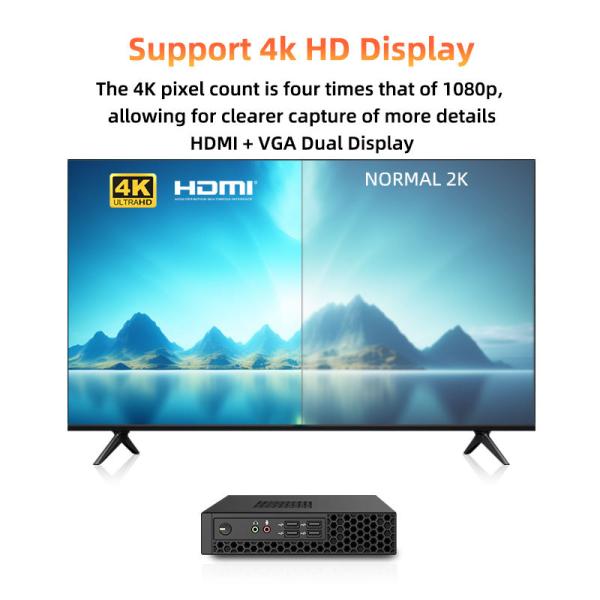 Mini Business Desktop Computer AMD R5 5500U R7 5700U 8 Cores Win11 Linux Dual Display 4K HD DDR4 NVMe WIFI6 BT UK Plugs