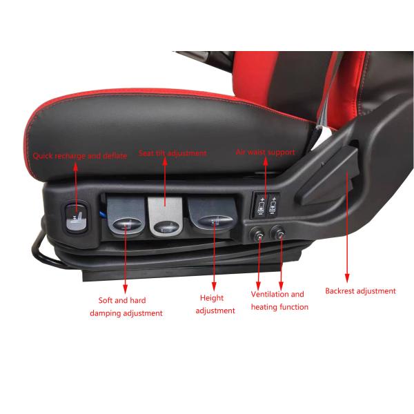 Custom Air Ride Seats PU Driver Seat Air Suspension Chair Luxury