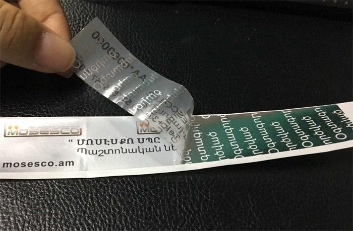 Colorful Logo Printed Tamper Proof Security Labels With Serial Numbering