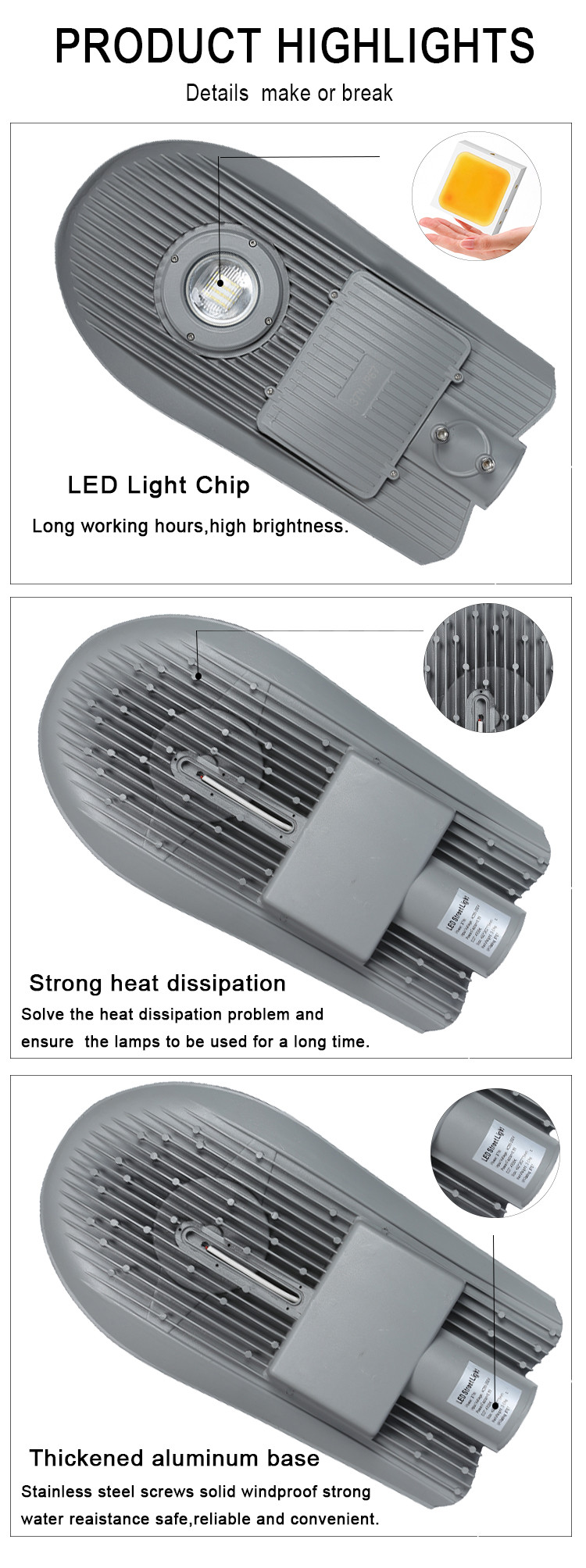 Outside Security LED Street Flood Light IP65 Illumination Curve