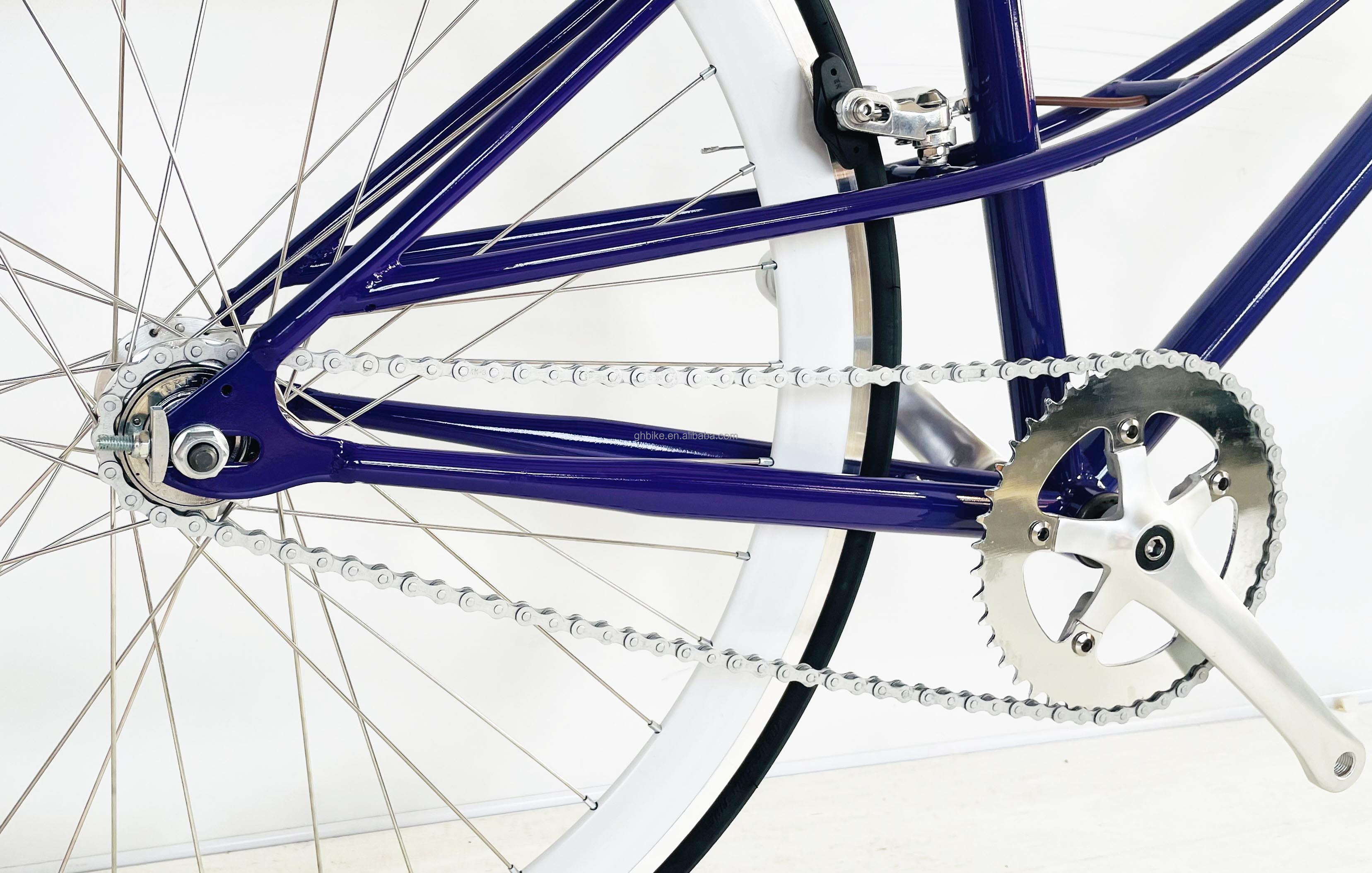 NO Fork Suspension 700C Cr-MO Steel Women Frame Inner 2 Speed Lady City Bike