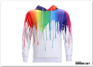 China Graffiti Painting Drops Printed Long Sleeve Pockets Slim Pullover Hoodie Sweatshirt on sale
