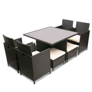 Quality L42cm Ottoman Rattan Table And Chairs wholesale