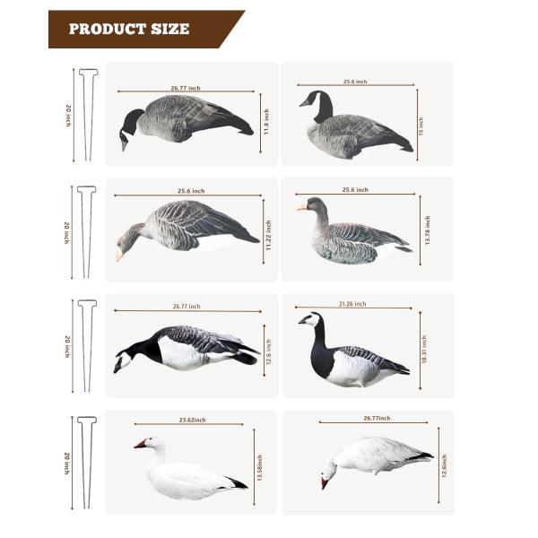 420g Floatable Snow Geese Decoy 3D Lifelike EVA Hunting Bait Anti Reflective Light Weight